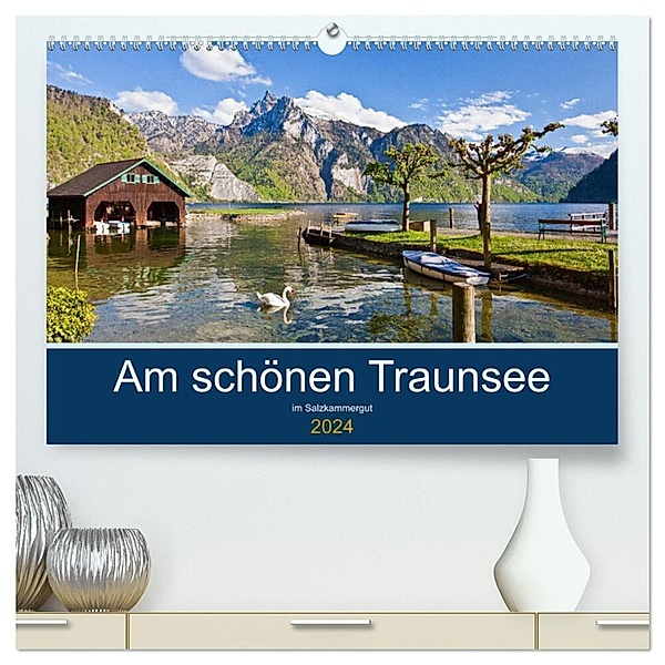Am schönen Traunsee im Salzkammergut (hochwertiger Premium Wandkalender 2024 DIN A2 quer), Kunstdruck in Hochglanz, Christa Kramer