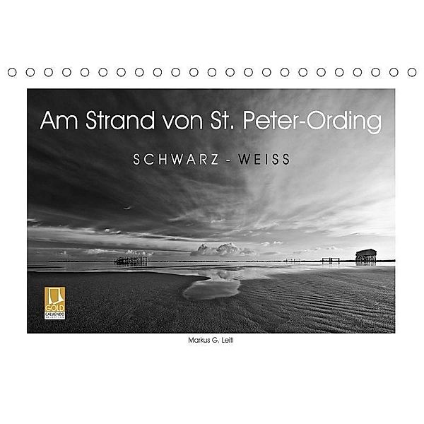 Am Strand von St. Peter-Ording SCHWARZ-WEISS (Tischkalender 2017 DIN A5 quer), Markus G.Leitl