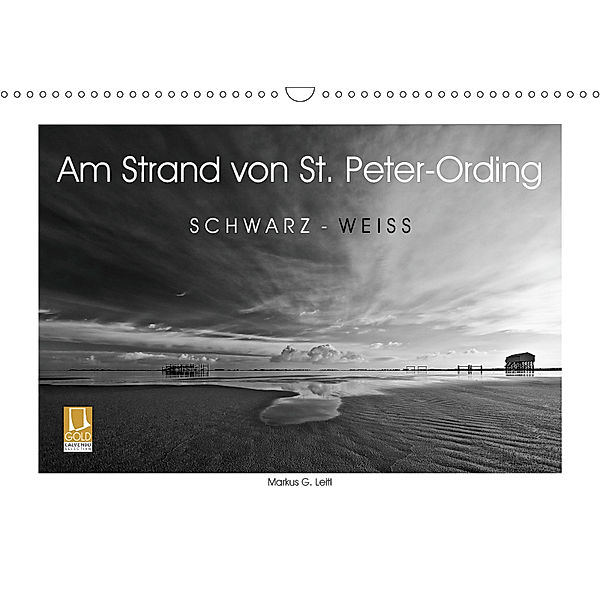 Am Strand von St. Peter-Ording SCHWARZ-WEISS (Wandkalender 2019 DIN A3 quer), Markus G.Leitl