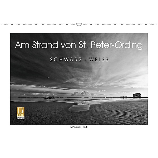 Am Strand von St. Peter-Ording SCHWARZ-WEISS (Wandkalender 2020 DIN A2 quer), Markus G.Leitl