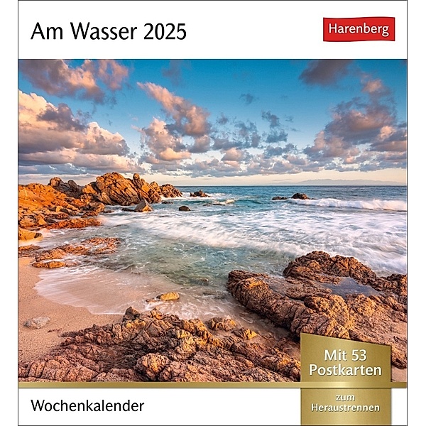 Am Wasser Postkartenkalender 2025 - Wochenkalender mit 53 Postkarten