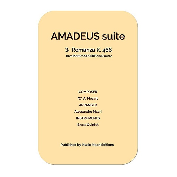 AMADEUS suite - 3. Romanza K. 466 from PIANO CONCERTO in D minor, Alessandro Macrì