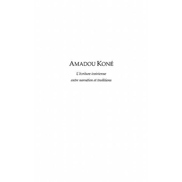 Amadou kone - l'ecriture ivoirienne entre narration et tradi / Hors-collection, Pierre Fandio