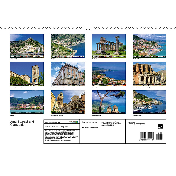 Amalfi Coast and Campania (Wall Calendar 2019 DIN A3 Landscape), LianeM