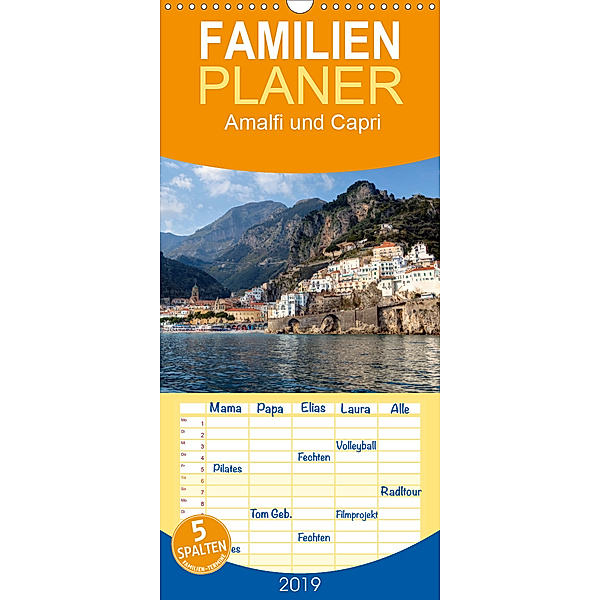 Amalfiküste und Capri - Familienplaner hoch (Wandkalender 2019 , 21 cm x 45 cm, hoch), Joana Kruse
