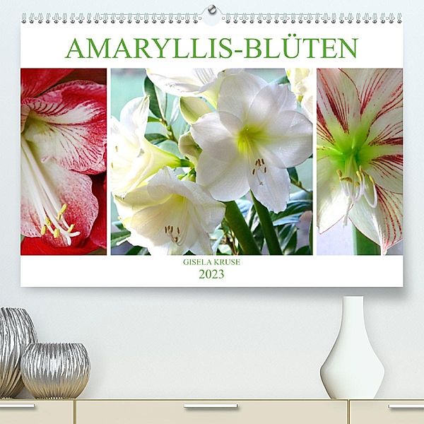 Amaryllis-Blüten (Premium, hochwertiger DIN A2 Wandkalender 2023, Kunstdruck in Hochglanz), Gisela Kruse