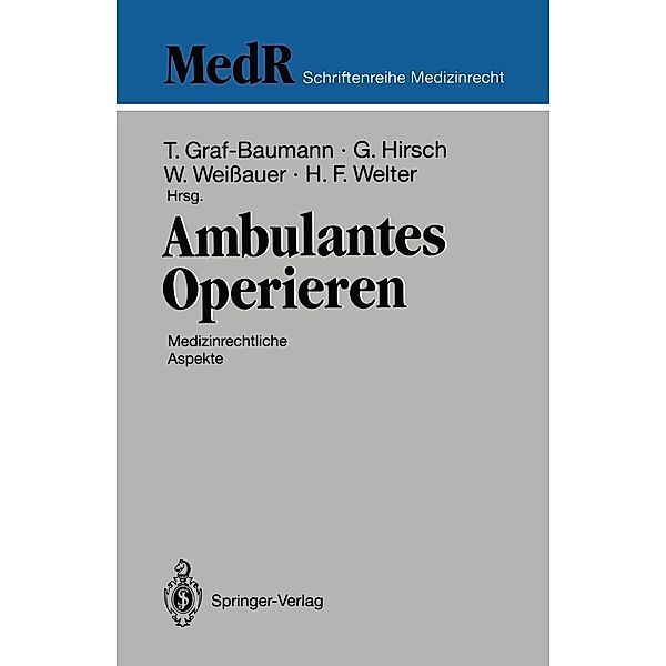 Ambulantes Operieren / MedR Schriftenreihe Medizinrecht