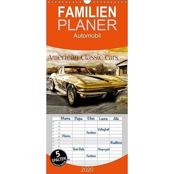 American Classic Cars - Familienplaner hoch (Wandkalender 2020 , 21 cm x 45 cm, hoch), Christian Chrombacher