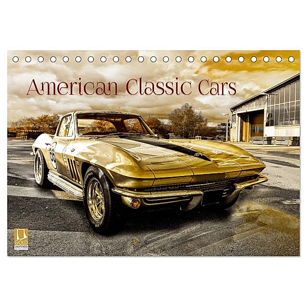 American Classic Cars (Tischkalender 2024 DIN A5 quer), CALVENDO Monatskalender, Christian Chrombacher