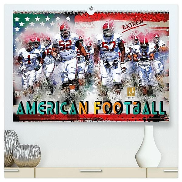 American Football extrem (hochwertiger Premium Wandkalender 2024 DIN A2 quer), Kunstdruck in Hochglanz, Peter Roder