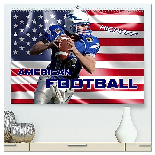 American Football - Kickoff (hochwertiger Premium Wandkalender 2024 DIN A2 quer), Kunstdruck in Hochglanz, Renate Bleicher