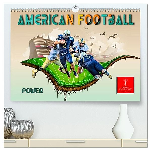 American Football - Power (hochwertiger Premium Wandkalender 2024 DIN A2 quer), Kunstdruck in Hochglanz, Peter Roder