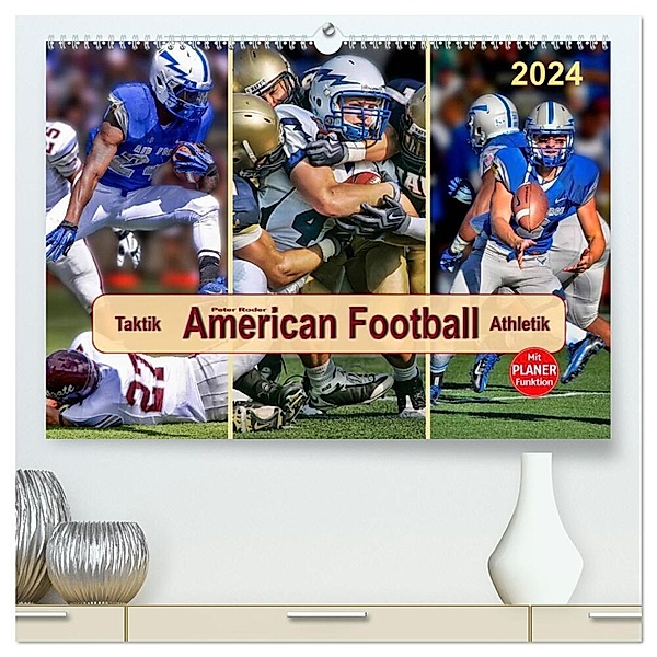 American Football - Taktik und Athletik (hochwertiger Premium Wandkalender 2024 DIN A2 quer), Kunstdruck in Hochglanz, Peter Roder
