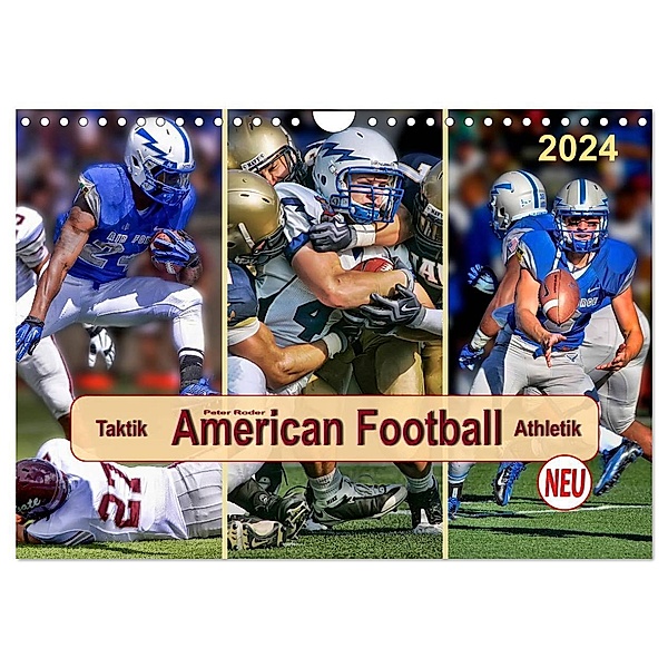 American Football - Taktik und Athletik (Wandkalender 2024 DIN A4 quer), CALVENDO Monatskalender, Peter Roder