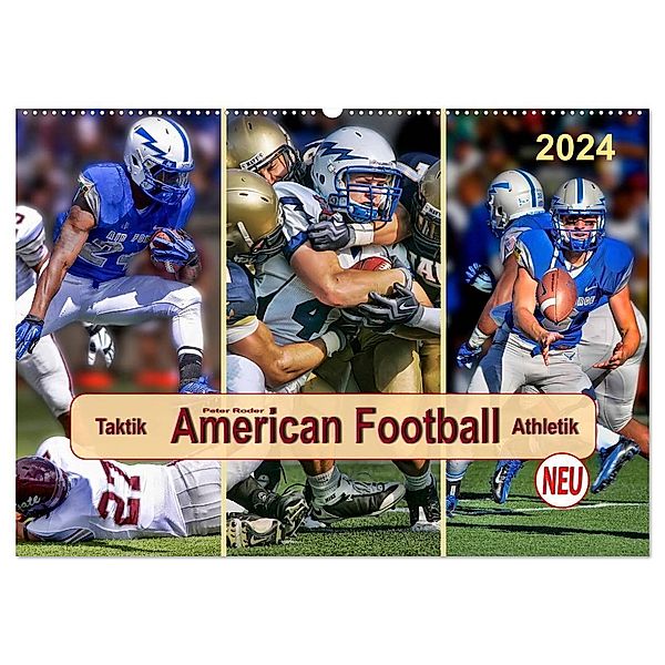 American Football - Taktik und Athletik (Wandkalender 2024 DIN A2 quer), CALVENDO Monatskalender, Peter Roder