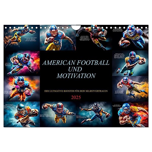 American Football und Motivation (Wandkalender 2025 DIN A4 quer), CALVENDO Monatskalender, Calvendo, Dirk Meutzner