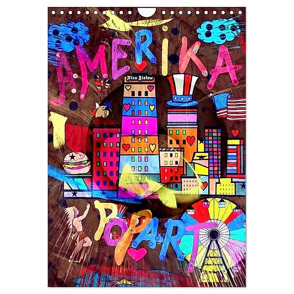 Amerika Popart von Nico Bielow (Wandkalender 2024 DIN A4 hoch), CALVENDO Monatskalender, Nico Bielow