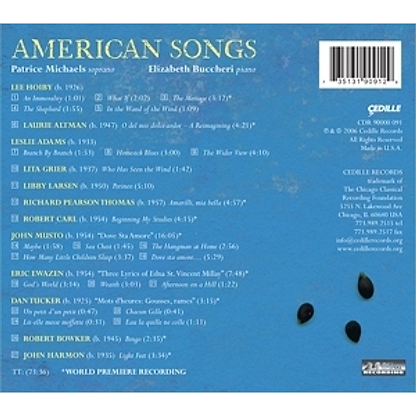 Amerikanische Lieder, Patrice Michaels, Elizabeth Buccheri