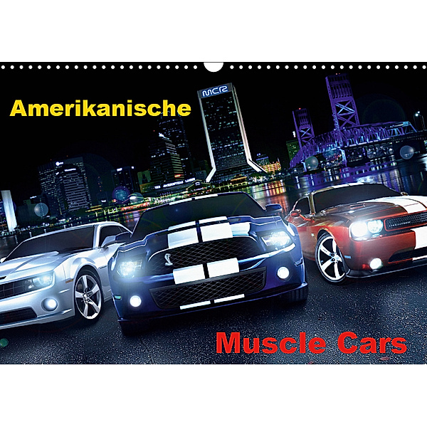 Amerikanische Muscle Cars (Wandkalender 2019 DIN A3 quer), Atlantismedia