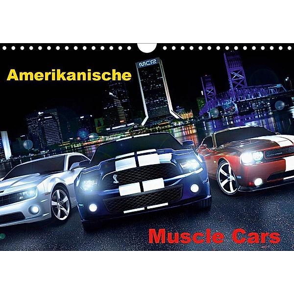 Amerikanische Muscle Cars (Wandkalender 2020 DIN A4 quer), Atlantismedia