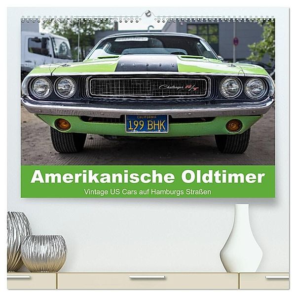 Amerikanische Oldtimer - Vintage US Cars auf Hamburgs Straßen (hochwertiger Premium Wandkalender 2024 DIN A2 quer), Kunstdruck in Hochglanz, Matthias Voß