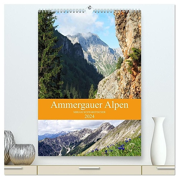 Ammergebirge Wandkalender (hochwertiger Premium Wandkalender 2024 DIN A2 hoch), Kunstdruck in Hochglanz, Fotografin Miriam Schwarzifscher