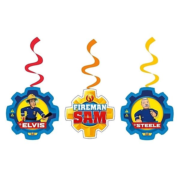 Amscan Feuerwehrmann Sam 6 Swirl Decorations / Deko Spiralen