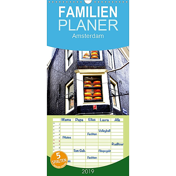 Amsterdam - Familienplaner hoch (Wandkalender 2019 , 21 cm x 45 cm, hoch), Katja Baumgartner