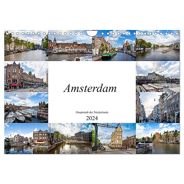 Amsterdam - Hauptstadt der Niederlande (Wandkalender 2024 DIN A4 quer), CALVENDO Monatskalender, Dirk Meutzner