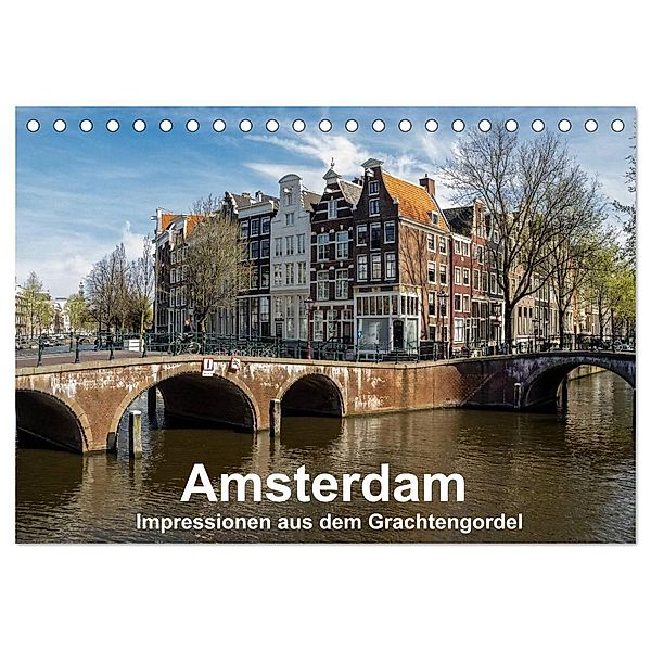 Amsterdam - Impressionen aus dem Grachtengordel (Tischkalender 2024 DIN A5 quer), CALVENDO Monatskalender, Thomas Seethaler