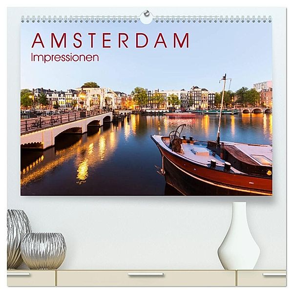 AMSTERDAM Impressionen (hochwertiger Premium Wandkalender 2024 DIN A2 quer), Kunstdruck in Hochglanz, Werner Dieterich