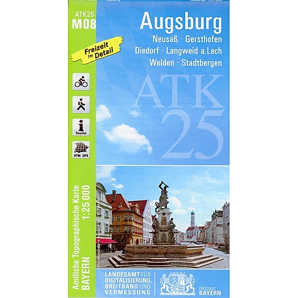 Amtliche Topographische Karte Bayern Augsburg