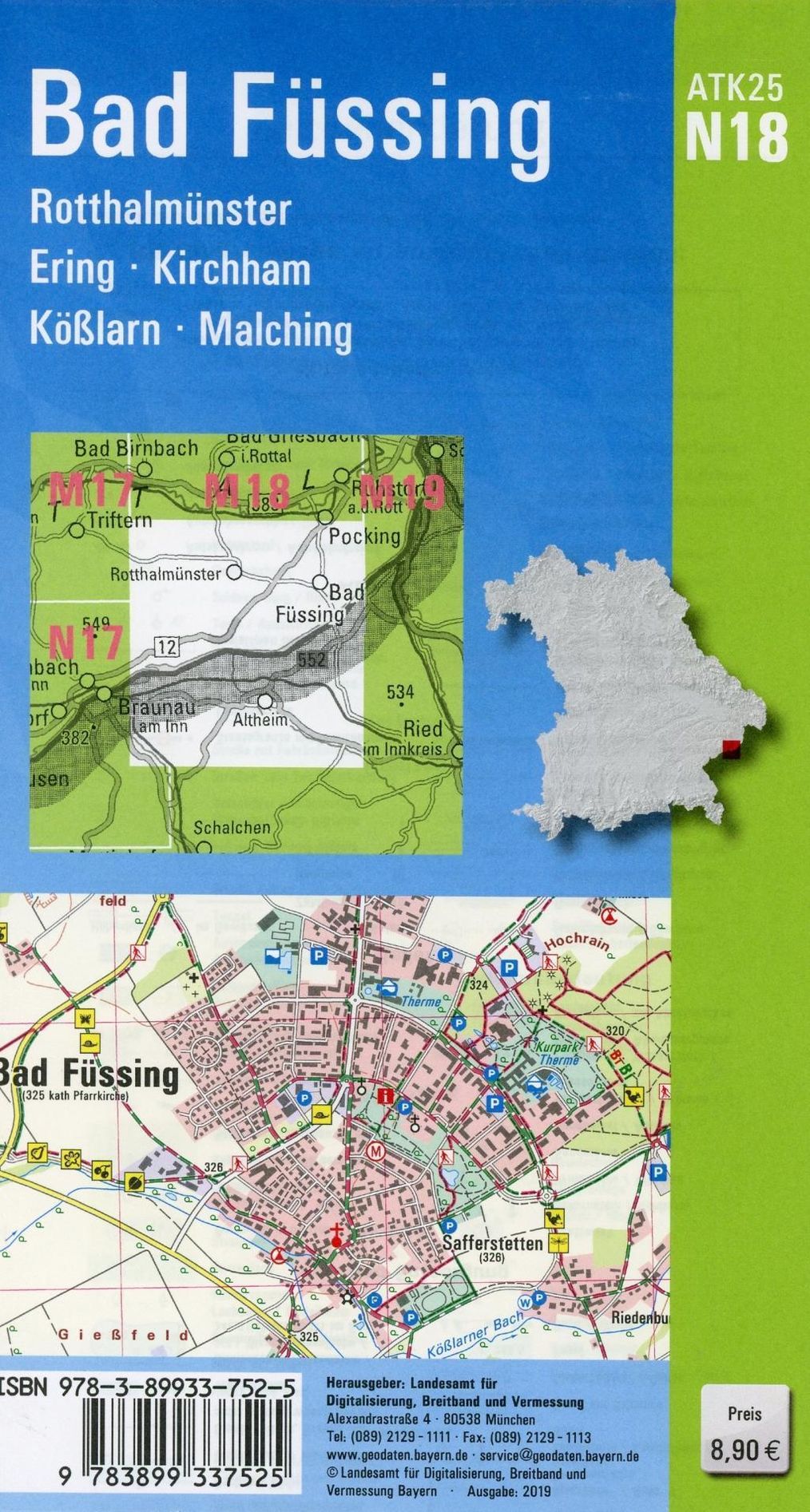 Amtliche Topographische Karte Bayern Bad Füssing Buch versandkostenfrei
