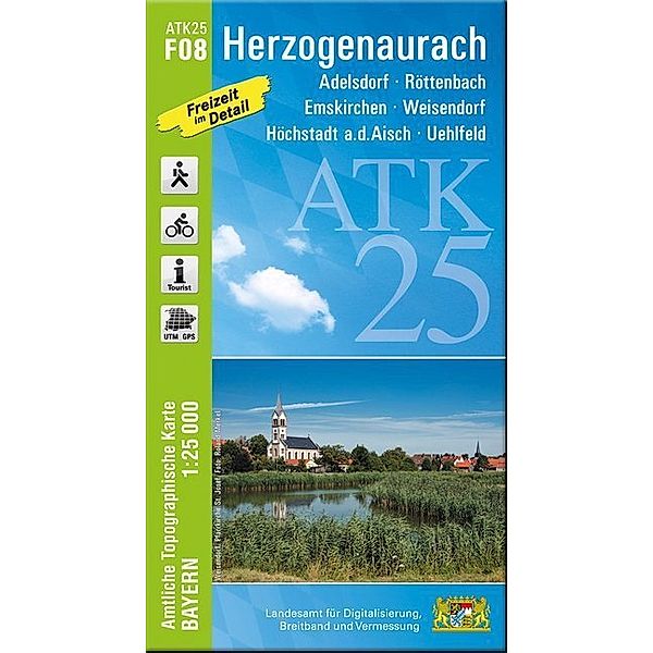 Amtliche Topographische Karte Bayern Herzogenaurach, Breitband und Vermessung, Bayern Landesamt für Digitalisierung