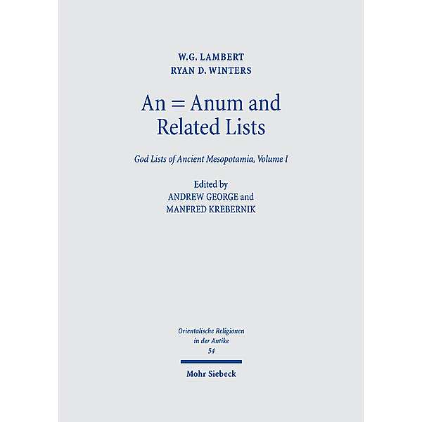 An = Anum and Related Lists, W.G. Lambert, Ryan D. Winters
