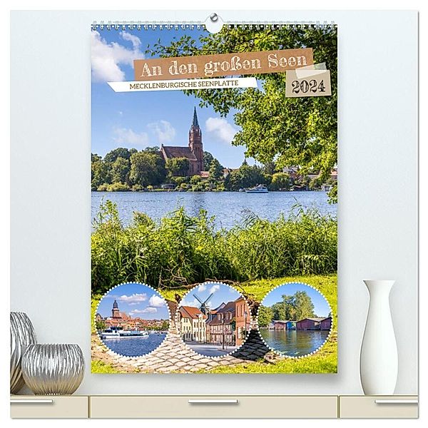 An den grossen Seen der Mecklenburgischen Seenplatte (hochwertiger Premium Wandkalender 2024 DIN A2 hoch), Kunstdruck in Hochglanz, Melanie Viola