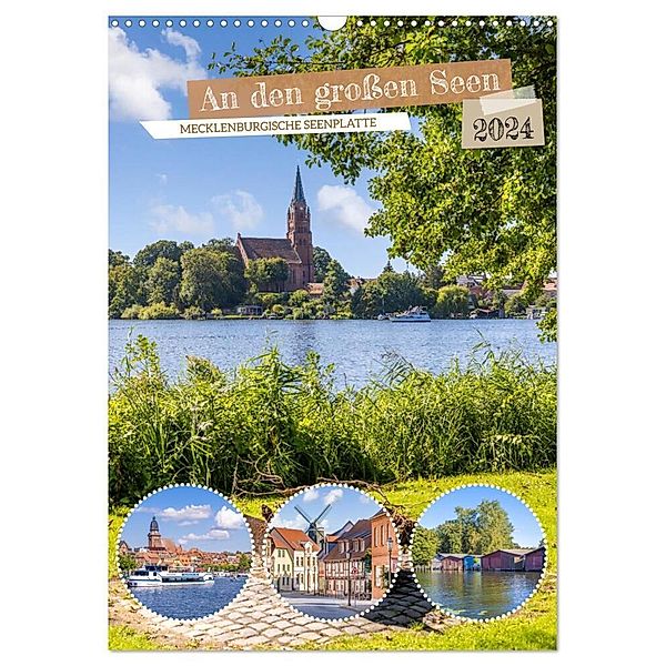 An den grossen Seen der Mecklenburgischen Seenplatte (Wandkalender 2024 DIN A3 hoch), CALVENDO Monatskalender, Melanie Viola