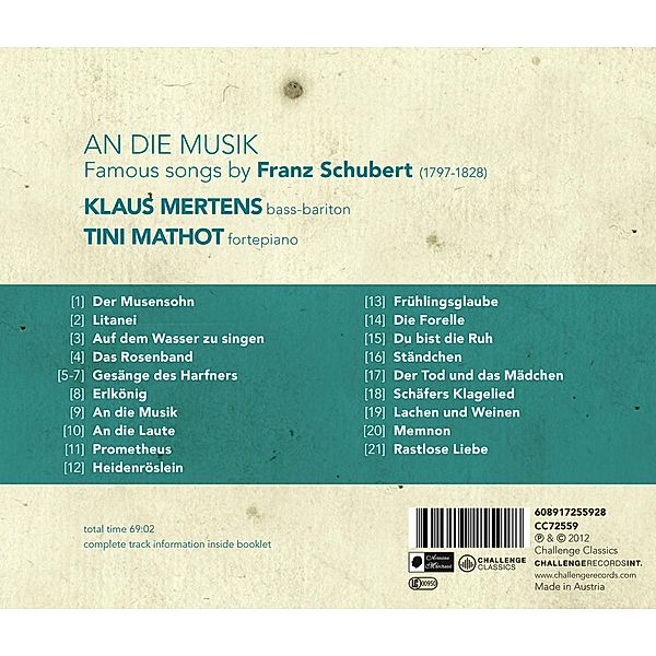 An Die Musik, Klaus Mertens, Tini Mathot