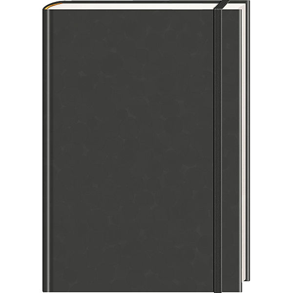 Anaconda Notizbuch/Notebook/Blank Book, punktiert, textiles Gummiband, schwarz, Hardcover (A5), 120g/m² Papier