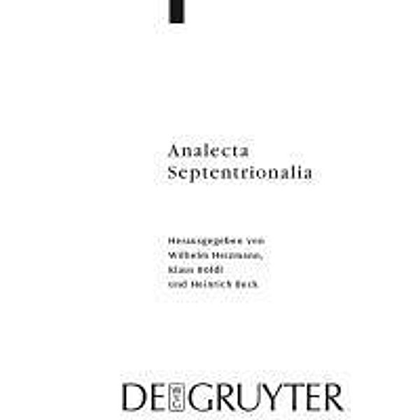 Analecta Septentrionalia / Reallexikon der Germanischen Altertumskunde - Ergänzungsbände Bd.65