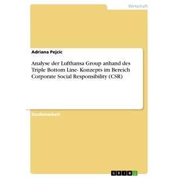 Analyse der Lufthansa Group anhand des Triple Bottom Line- Konzepts im Bereich Corporate Social Responsibility (CSR), Adriana Pejcic