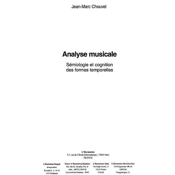 Analyse musicale / Hors-collection, Jean-Marc Chouvel