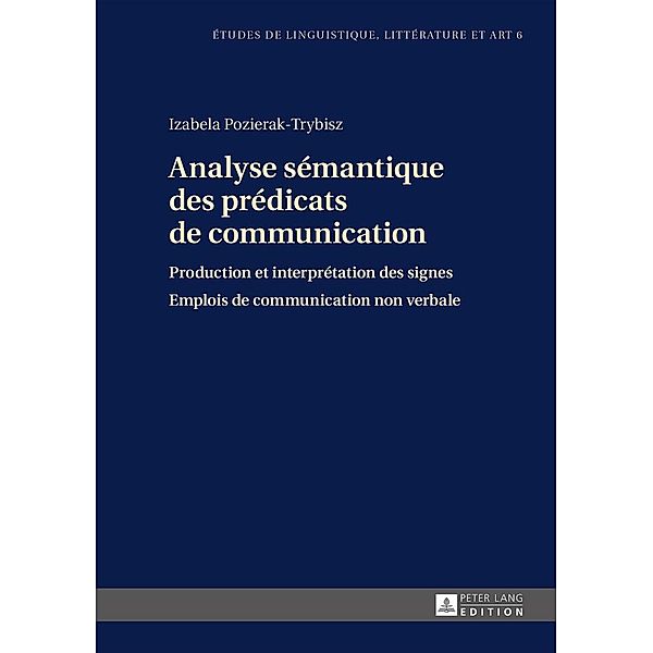 Analyse semantique des predicats de communication, Pozierak-Trybisz Izabela Pozierak-Trybisz