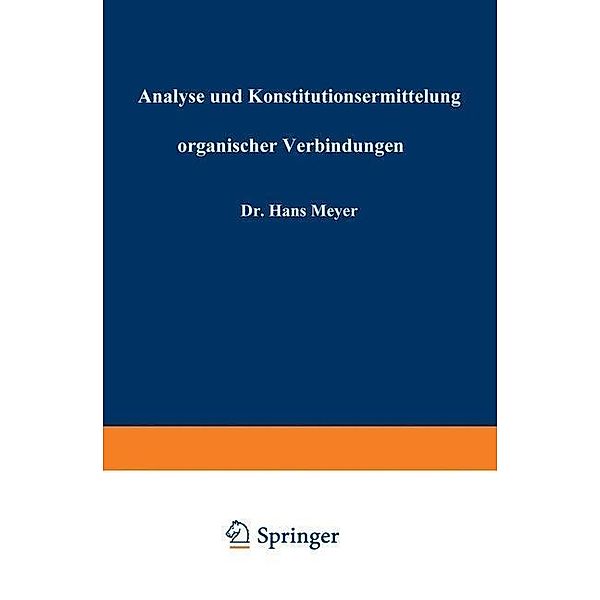 Analyse und Konstitutionsermittelung organischer Verbindungen, Hans Meyer