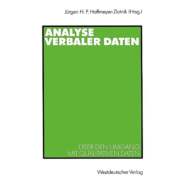 Analyse verbaler Daten / ZUMA-Publikationen