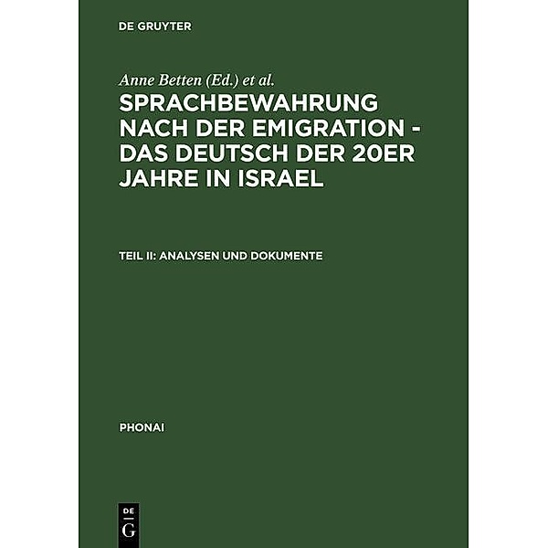 Analysen und Dokumente / Phonai Bd.45