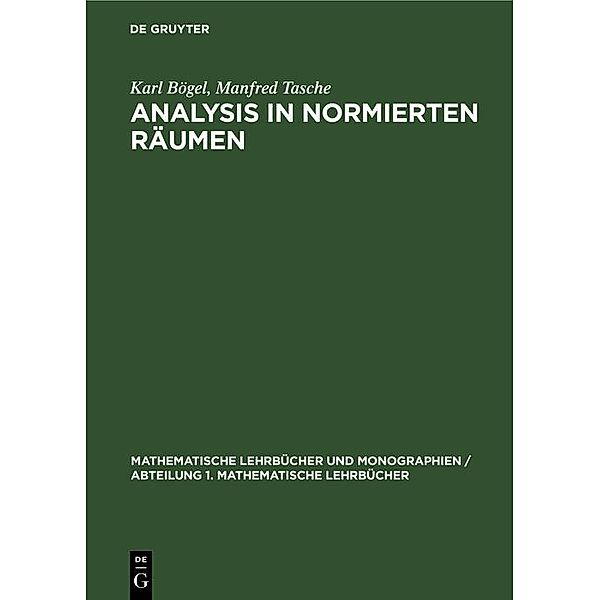 Analysis in Normierten Räumen, Karl Bögel, Manfred Tasche