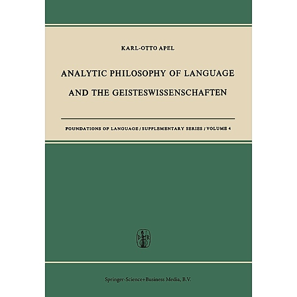 Analytic Philosophy of Language and the Geisteswissenschaften, Karl-Otto Apel