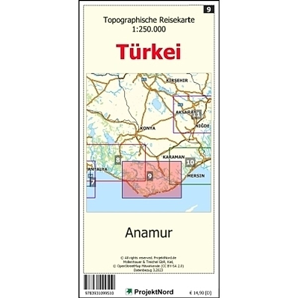 Anamur - Topographische Reisekarte 1:250.000 Türkei (Blatt 9), Jens Uwe Mollenhauer