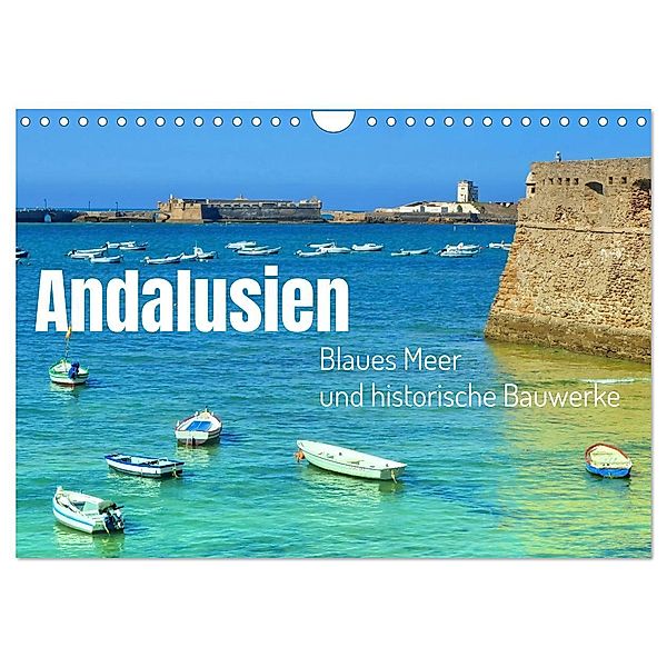 Andalusien, blaues Meer und historische Bauwerke (Wandkalender 2024 DIN A4 quer), CALVENDO Monatskalender, Herbert Böck